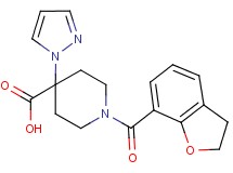 1-(2,3-dihydro-1-benzofuran-7-ylcarbonyl)-4-(1H-pyrazol-1-yl)piperidine-4-carboxylic acid