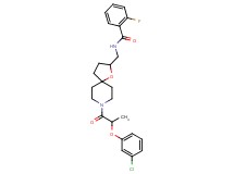 N-({8-[2-(3-chlorophenoxy)propanoyl]-1-oxa-8-azaspiro[4.5]dec-2-yl}methyl)-2-fluorobenzamide
