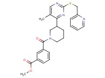 methyl 3-[(3-{5-methyl-2-[(2-pyridinylmethyl)thio]-4-pyrimidinyl}-1-piperidinyl)carbonyl]benzoate