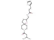 N-{[8-(3-methylbutanoyl)-1-oxa-8-azaspiro[4.5]dec-2-yl]methyl}-3-(2-thienyl)propanamide