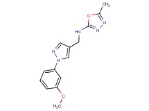 N-{[1-(3-methoxyphenyl)-1H-pyrazol-4-yl]methyl}-5-methyl-1,3,4-oxadiazol-2-amine