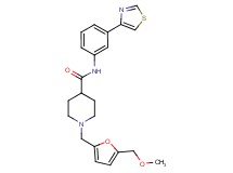 1-{[5-(methoxymethyl)-2-furyl]methyl}-N-[3-(1,3-thiazol-4-yl)phenyl]-4-piperidinecarboxamide
