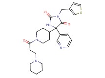 5-{1-[3-(1-piperidinyl)propanoyl]-4-piperidinyl}-5-(3-pyridinyl)-3-(3-thienylmethyl)-2,4-imidazolidinedione