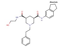 (3R,5S)-N-(2,3-dihydro-1H-inden-5-yl)-N'-(2-hydroxyethyl)-1-(2-phenylethyl)-3,5-piperidinedicarboxamide