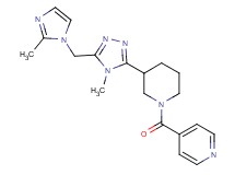 4-[(3-{4-methyl-5-[(2-methyl-1H-imidazol-1-yl)methyl]-4H-1,2,4-triazol-3-yl}piperidin-1-yl)carbonyl]pyridine