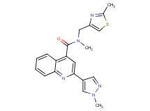 N-methyl-2-(1-methyl-1H-pyrazol-4-yl)-N-[(2-methyl-1,3-thiazol-4-yl)methyl]quinoline-4-carboxamide