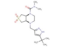 (4aR*,7aS*)-4-[(5-tert-butyl-1H-pyrazol-3-yl)methyl]-N,N-dimethylhexahydrothieno[3,4-b]pyrazine-1(2H)-carboxamide 6,6-dioxide