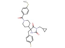 3-(cyclopropylmethyl)-5-(4-fluorobenzyl)-5-{1-[4-(methylthio)benzoyl]-4-piperidinyl}-2,4-imidazolidinedione