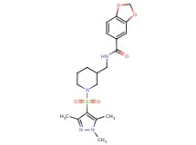 N-({1-[(1,3,5-trimethyl-1H-pyrazol-4-yl)sulfonyl]-3-piperidinyl}methyl)-1,3-benzodioxole-5-carboxamide