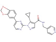 1-[4-(1,3-benzodioxol-5-yl)-2-pyrimidinyl]-5-cyclopropyl-N-(4-pyridinylmethyl)-1H-pyrazole-4-carboxamide
