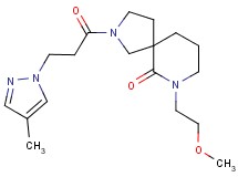 7-(2-methoxyethyl)-2-[3-(4-methyl-1H-pyrazol-1-yl)propanoyl]-2,7-diazaspiro[4.5]decan-6-one