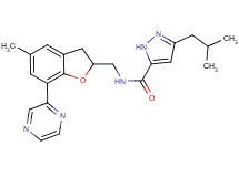3-isobutyl-N-{[5-methyl-7-(2-pyrazinyl)-2,3-dihydro-1-benzofuran-2-yl]methyl}-1H-pyrazole-5-carboxamide