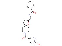 N-({8-[(6-hydroxy-3-pyridinyl)carbonyl]-1-oxa-8-azaspiro[4.5]dec-2-yl}methyl)cyclohexanecarboxamide
