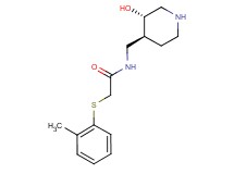N-{[(3S*,4S*)-3-hydroxypiperidin-4-yl]methyl}-2-[(2-methylphenyl)thio]acetamide