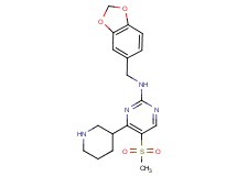 N-(1,3-benzodioxol-5-ylmethyl)-5-(methylsulfonyl)-4-(3-piperidinyl)-2-pyrimidinamine hydrochloride