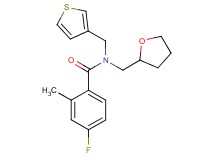 4-fluoro-2-methyl-N-(tetrahydrofuran-2-ylmethyl)-N-(3-thienylmethyl)benzamide