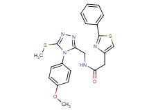 N-{[4-(4-methoxyphenyl)-5-(methylthio)-4H-1,2,4-triazol-3-yl]methyl}-2-(2-phenyl-1,3-thiazol-4-yl)acetamide