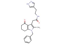 2-(1-benzyl-2-methyl-4-oxo-4,5,6,7-tetrahydro-1H-indol-3-yl)-N-[2-(1H-pyrazol-4-yl)ethyl]acetamide