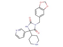 3-(1,3-benzodioxol-5-ylmethyl)-5-(4-piperidinyl)-5-(3-pyridinyl)-2,4-imidazolidinedione hydrochloride