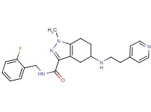 N-(2-fluorobenzyl)-1-methyl-5-{[2-(4-pyridinyl)ethyl]amino}-4,5,6,7-tetrahydro-1H-indazole-3-carboxamide