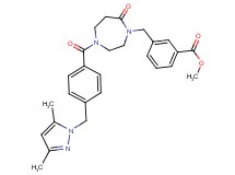 methyl 3-[(4-{4-[(3,5-dimethyl-1H-pyrazol-1-yl)methyl]benzoyl}-7-oxo-1,4-diazepan-1-yl)methyl]benzoate