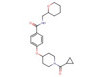 4-{[1-(cyclopropylcarbonyl)piperidin-4-yl]oxy}-N-(tetrahydro-2H-pyran-2-ylmethyl)benzamide