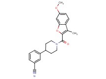 3-{1-[(6-methoxy-3-methyl-1-benzofuran-2-yl)carbonyl]piperidin-4-yl}benzonitrile