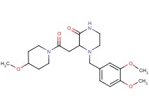4-(3,4-dimethoxybenzyl)-3-[2-(4-methoxy-1-piperidinyl)-2-oxoethyl]-2-piperazinone