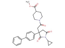 methyl 1-{[3-(4-biphenylyl)-1-cyclopropyl-2,5-dioxo-3-pyrrolidinyl]acetyl}-4-piperidinecarboxylate