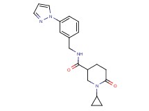 1-cyclopropyl-6-oxo-N-[3-(1H-pyrazol-1-yl)benzyl]-3-piperidinecarboxamide