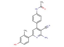 N-{4-[2-amino-3-cyano-6-(4-hydroxy-2-methylphenyl)pyridin-4-yl]phenyl}acetamide