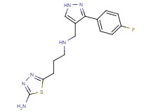 5-[3-({[3-(4-fluorophenyl)-1H-pyrazol-4-yl]methyl}amino)propyl]-1,3,4-thiadiazol-2-amine