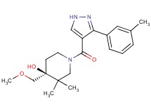 (4S*)-4-(methoxymethyl)-3,3-dimethyl-1-{[3-(3-methylphenyl)-1H-pyrazol-4-yl]carbonyl}piperidin-4-ol
