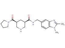 (3R*,5S*)-N-[(1,2-dimethyl-1H-benzimidazol-5-yl)methyl]-5-(pyrrolidin-1-ylcarbonyl)piperidine-3-carboxamide