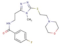 4-fluoro-N-[2-(4-methyl-5-{[2-(4-morpholinyl)ethyl]thio}-4H-1,2,4-triazol-3-yl)ethyl]benzamide