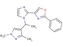 4-{1-[1-(1,3-dimethyl-1H-pyrazol-4-yl)ethyl]-1H-imidazol-2-yl}-2-phenyl-1,3-oxazole
