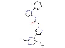 2-[4-(5-ethyl-2-methylpyrimidin-4-yl)-1H-pyrazol-1-yl]-N-(1-phenyl-1H-pyrazol-5-yl)acetamide