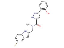 N-[(5-fluoro-1H-indol-2-yl)methyl]-3-(2-hydroxyphenyl)-N-methyl-1H-pyrazole-5-carboxamide