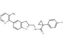 1-(4-chlorophenyl)-N-{[5-(3-methyl-2-pyridinyl)-2,3-dihydro-1-benzofuran-2-yl]methyl}cyclopropanecarboxamide