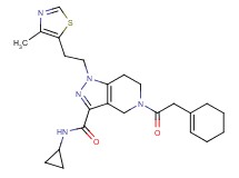 5-(1-cyclohexen-1-ylacetyl)-N-cyclopropyl-1-[2-(4-methyl-1,3-thiazol-5-yl)ethyl]-4,5,6,7-tetrahydro-1H-pyrazolo[4,3-c]pyridine-3-carboxamide