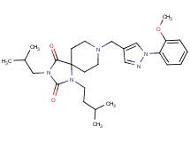 3-isobutyl-8-{[1-(2-methoxyphenyl)-1H-pyrazol-4-yl]methyl}-1-(3-methylbutyl)-1,3,8-triazaspiro[4.5]decane-2,4-dione