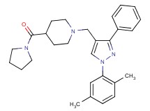 1-{[1-(2,5-dimethylphenyl)-3-phenyl-1H-pyrazol-4-yl]methyl}-4-(1-pyrrolidinylcarbonyl)piperidine
