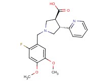 (3S*,4S*)-1-(2-fluoro-4,5-dimethoxybenzyl)-4-pyridin-2-ylpyrrolidine-3-carboxylic acid