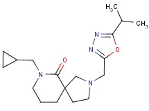 7-(cyclopropylmethyl)-2-[(5-isopropyl-1,3,4-oxadiazol-2-yl)methyl]-2,7-diazaspiro[4.5]decan-6-one