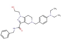 N-benzyl-5-[4-(diethylamino)benzyl]-1-(2-hydroxyethyl)-4,5,6,7-tetrahydro-1H-pyrazolo[4,3-c]pyridine-3-carboxamide