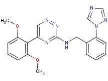 5-(2,6-dimethoxyphenyl)-N-[2-(1H-1,2,4-triazol-1-yl)benzyl]-1,2,4-triazin-3-amine