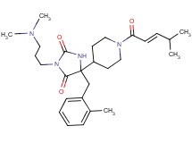 3-[3-(dimethylamino)propyl]-5-(2-methylbenzyl)-5-{1-[(2E)-4-methyl-2-pentenoyl]-4-piperidinyl}-2,4-imidazolidinedione