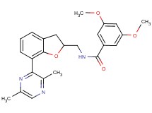 N-{[7-(3,6-dimethyl-2-pyrazinyl)-2,3-dihydro-1-benzofuran-2-yl]methyl}-3,5-dimethoxybenzamide