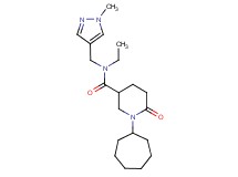 1-cycloheptyl-N-ethyl-N-[(1-methyl-1H-pyrazol-4-yl)methyl]-6-oxo-3-piperidinecarboxamide