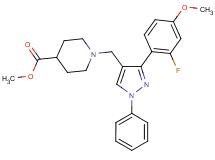 methyl 1-{[3-(2-fluoro-4-methoxyphenyl)-1-phenyl-1H-pyrazol-4-yl]methyl}-4-piperidinecarboxylate